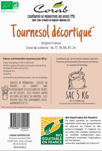 Tournesol décortiqués bio - 2